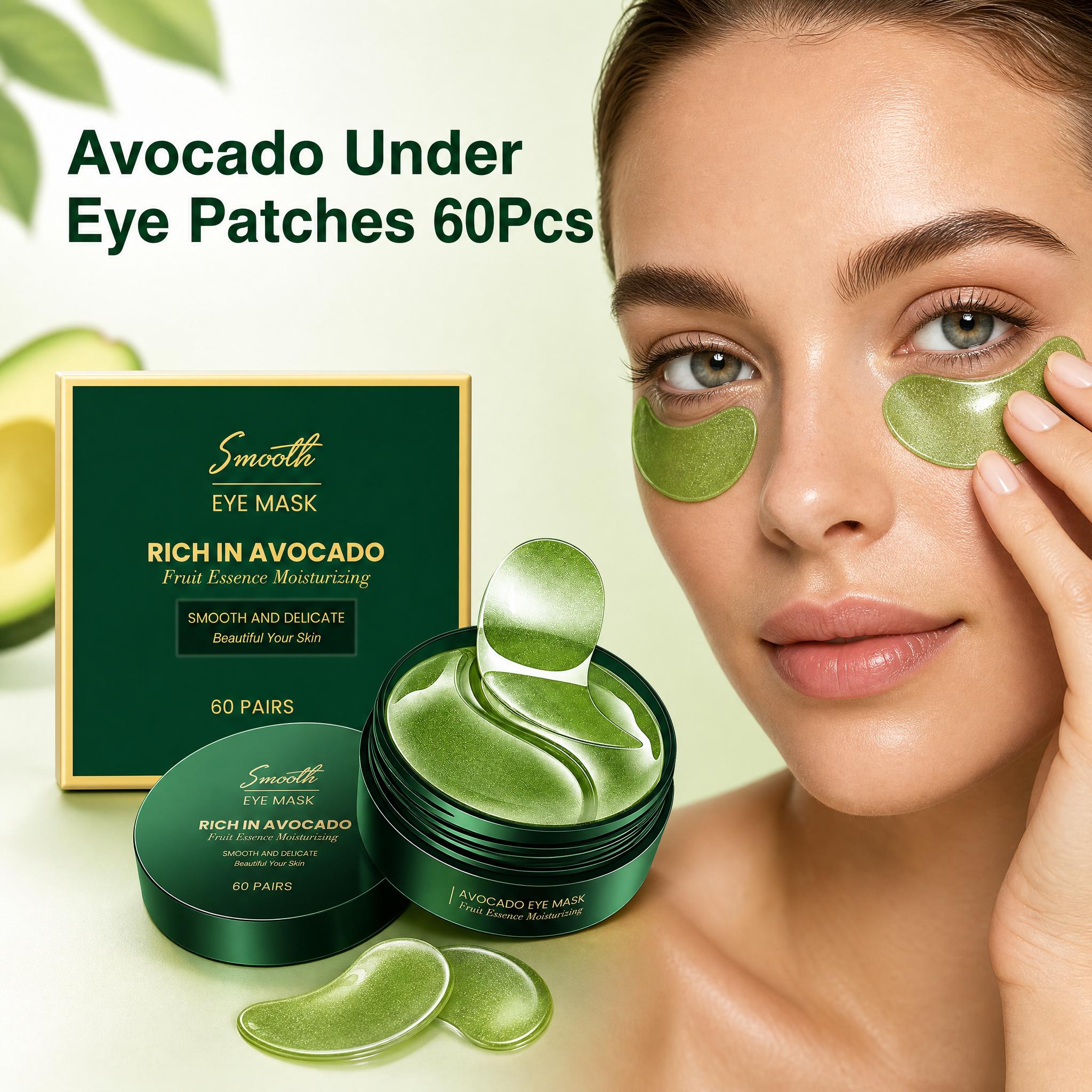 Collagen Under Eye Patches - 60 Stück Avocado-Kollagen-Augenmaske, reduziert Augenringe und