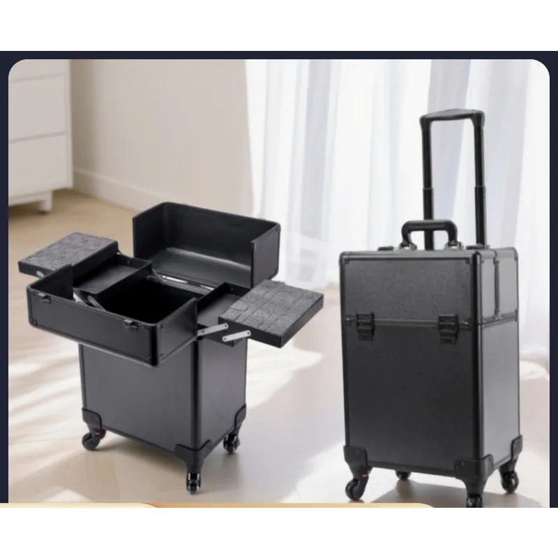 Makeup - Aluminiumlegierung Pro Große Kapazität Rollender Make-up-Koffer