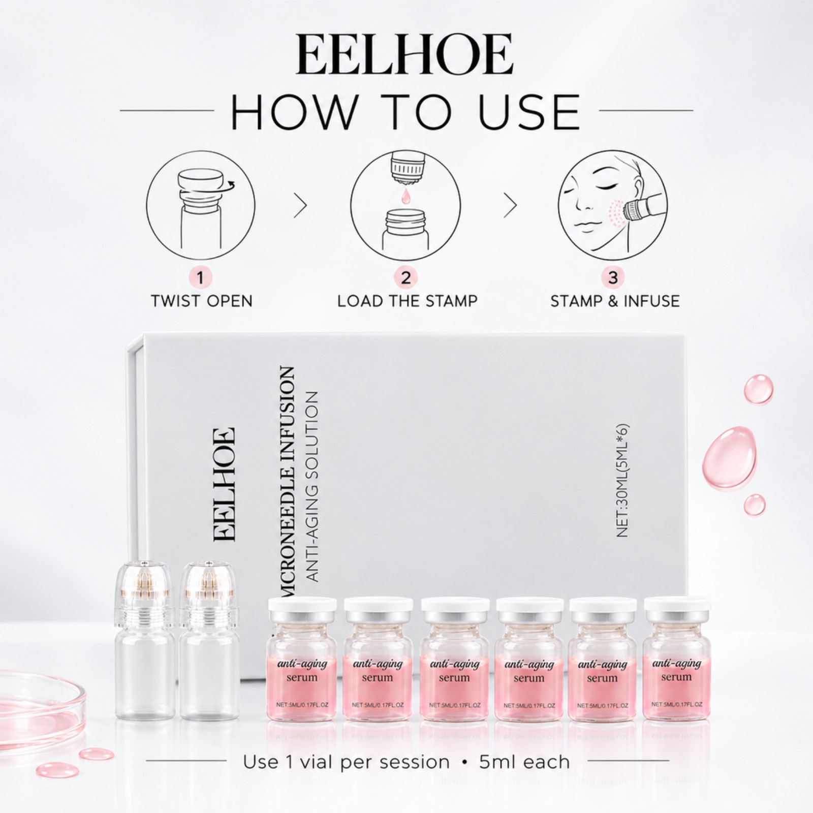 0,2 mm Microneedle Serum-Set 6 – Hyaluronic Acid Facial Serum Bewertung und Preis