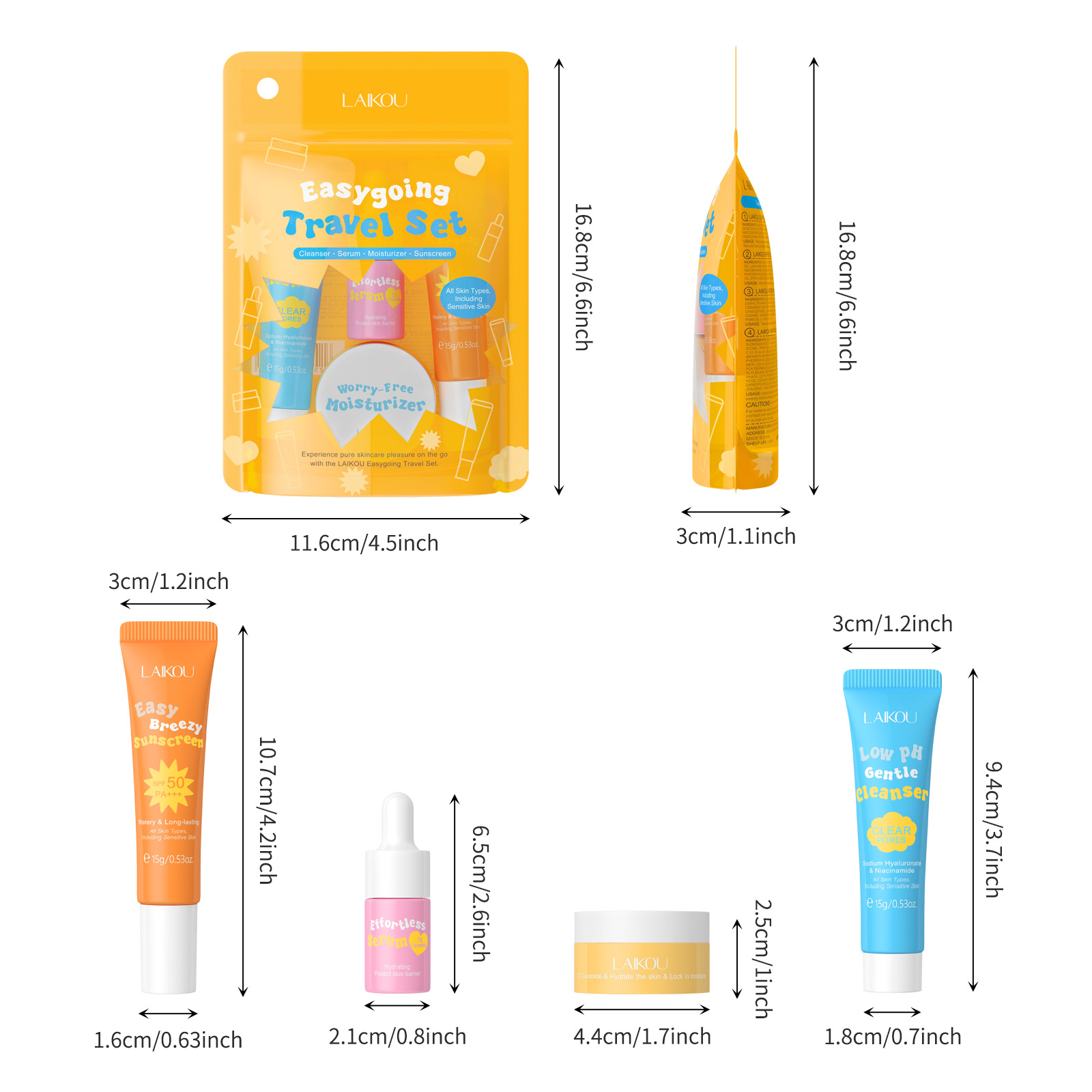 4PCS Laikou Ceramide Reiseanzu – Hyaluronic Acid Facial Serum Bewertung und Preis