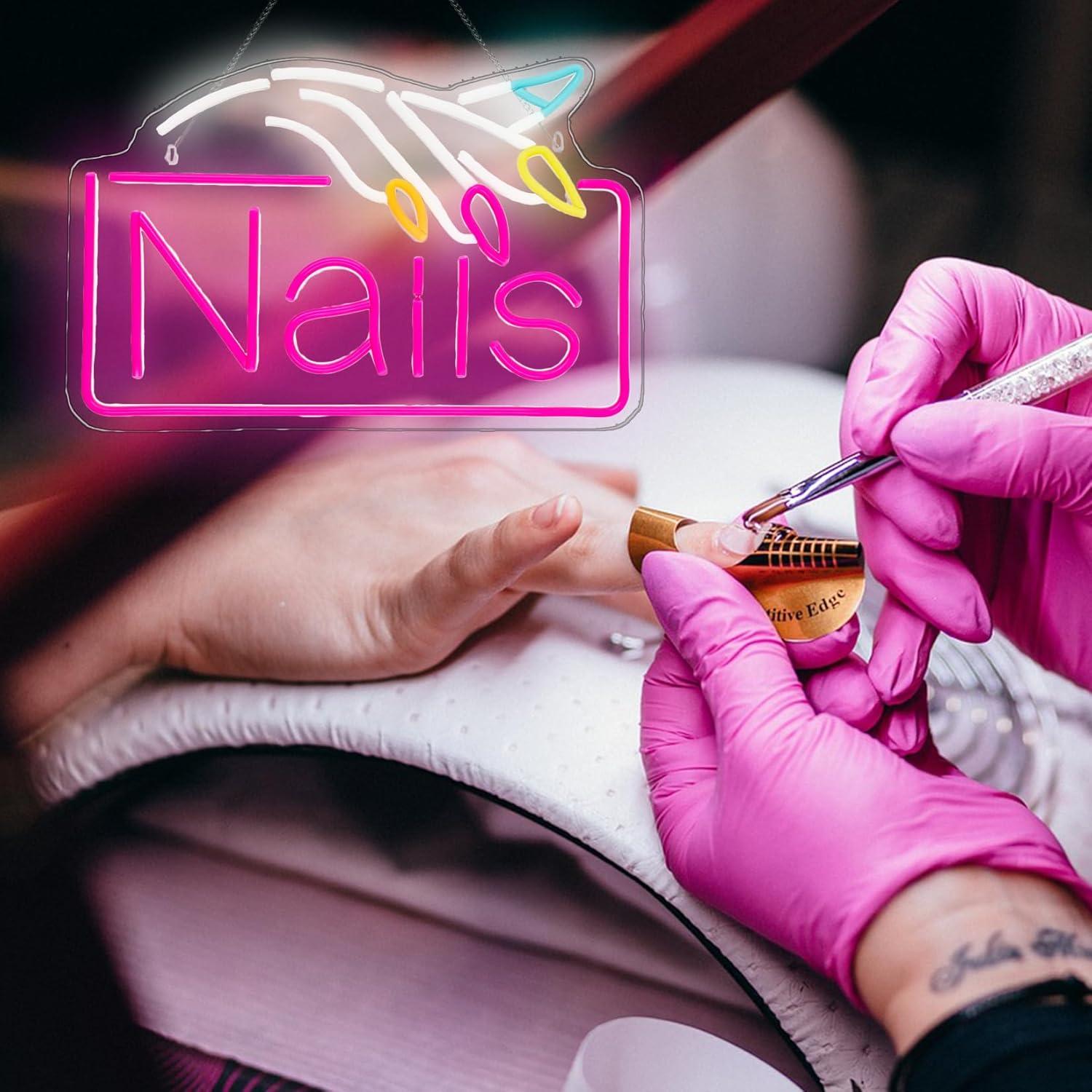 Nagel-Neonschild USB Dimmbare  – Nail Art Bewertung und Preis
